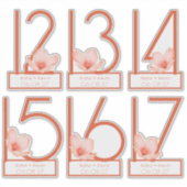 明るいモダンオレンジ色のテーブル番号12-17切り抜き シール (正面)