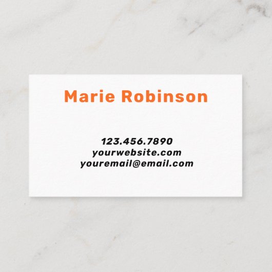 明るいモダンオレンジ色の抽象芸術波形こんにちは 名刺 (裏面)