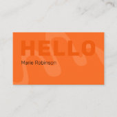 明るいモダンオレンジ色の抽象芸術波形こんにちは 名刺 (正面)