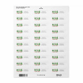 明るいモダンカラフルメリークリスマスの住所 ラベル (フルシート)