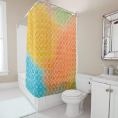 明るいモダンカラフル抽象芸術 シャワーカーテン (インサイチュ)
