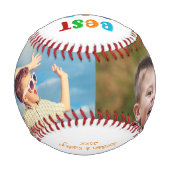 明るいモダンカラフル最高のパパEVER父の日 野球ボール (裏面)