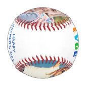 明るいモダンカラフル最高のパパEVER父の日 野球ボール (正面)