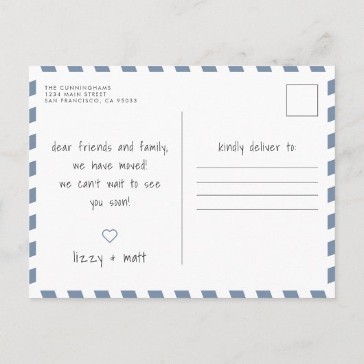 明るいモダンカラーミニマリストニューホーム 案内ポストカード (裏面)