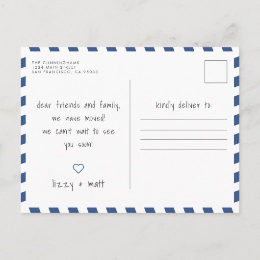 明るいモダンカラーミニマリストニューホーム 案内ポストカード (裏面)