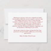 明るいモダンクリスマスオーナメント4写真クリスマス シーズンカード (裏面)