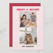 明るいモダンクリスマスカード シーズンカード (正面/裏面)