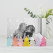 明るいモダンクリスマスツリーの写真 シーズンカード (スタンド正面)