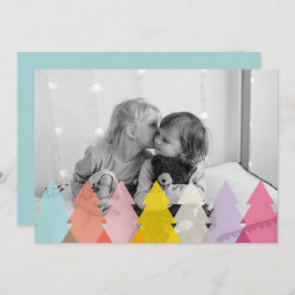 明るいモダンクリスマスツリーの写真 シーズンカード