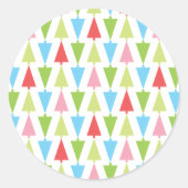 明るいモダンクリスマスツリーパターン封筒用シール ラウンドシール (正面)