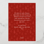 明るいモダンクリスマ縁どスの家族の写真金ゴールド 箔シーズンカード (裏面)