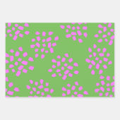 明るいモダングリーンオレンジのホットピンクのクリスマス ラッピングペーパーシート (正面3)