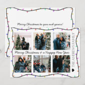 明るいモダンネオングローライトフォトクリスマス シーズンカード (正面/裏面)