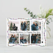 明るいモダンネオングローライトフォトクリスマス シーズンカード (スタンド正面)