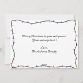 明るいモダンネオングローライトフォトクリスマス シーズンカード (裏面)