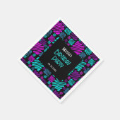明るいモダンネオン幾何学的パターン誕生日 スタンダードカクテルナプキン (角)