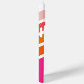 明るいモダンピンクのオレンジ色のコーラルストライプパターン Case-Mate iPhoneケース (裏面 / 右)