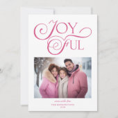 明るいモダンピンクの嬉しいクリスマスの写真 シーズンカード (正面)