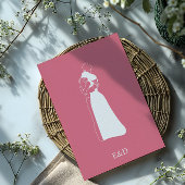 明るいモダンピンクの手で描いた結婚カップル 招待状