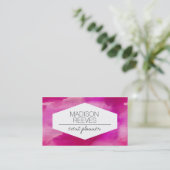 明るいモダンピンクの水彩名刺 名刺 (スタンド正面)