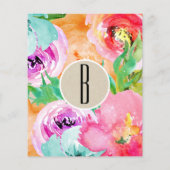 明るいモダンフローラカラフル水カラーフライヤー チラシ (裏面)