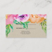 明るいモダンフローラブラウンクラフト友人を参照 紹介カード (裏面)