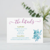 明るいモダンフローラブルーピンク海フォト詳細 エンクロージャーカード (スタンド正面)