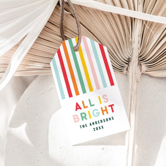 明るいモダンミニマルシンプル家族のクリスマス ギフトタグ