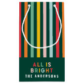 明るいモダンミニマルシンプル家族のクリスマス スモールペーパーバッグ (裏面)