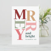 明るいモダンメリークリスマスカスタム写真 シーズンカード (スタンド正面)