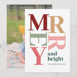 明るいモダンメリークリスマスカスタム写真 シーズンカード