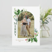 明るいモダンメリークリスマスフォトカード シーズンカード (スタンド正面)