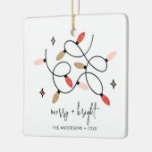 明るいモダンメリークリスマスライトホリデイ セラミックオーナメント (左)