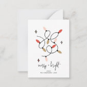 明るいモダンメリークリスマスライトホリデイ ノートカード (正面)