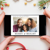 明るいモダンメリー写真クリスマス シーズンカード