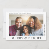 明るいモダンメリー写真クリスマス シーズンカード (正面)