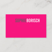 明るいモダンユニークピンクの白 名刺 (裏面)