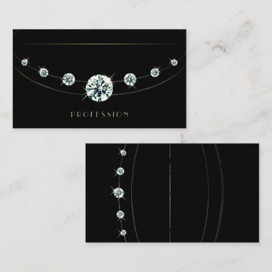 明るいモダンライン石を持つダークシルバー黒 名刺 (正面/裏面)