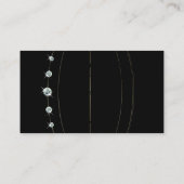 明るいモダンライン石を持つダークシルバー黒 名刺 (裏面)