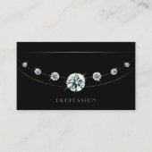 明るいモダンライン石を持つダークシルバー黒 名刺 (正面)