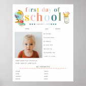 明るいモダンレタリング |学校の初日 ポスター (正面)