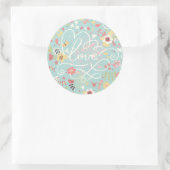 明るいモダンロマンチックなパターン ラウンドシール (バッグ)