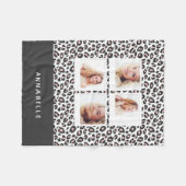 明るいモダンヴィンテージ写真アニマルプリント フリースブランケット (正面(横))