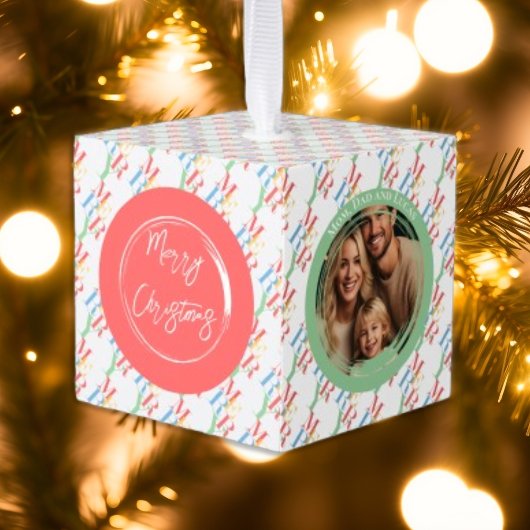 明るいモダン写メリー真記念 キューブオーナメント