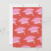 明るいモダン卒業はっきりしたパーティーキャップ 招待状 (裏面)