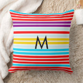 明るいモダン夏ストライプのパターン（の模様が）ある数々の色 クッション (ブランケット)