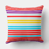 明るいモダン夏ストライプのパターン（の模様が）ある数々の色 クッション (裏面)