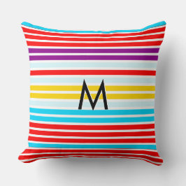 明るいモダン夏ストライプのパターン（の模様が）ある数々の色 クッション