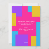 明るいモダン抽象芸術カラフルのクリスマス写真 シーズンカード (裏面)