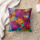 明るいモダン抽象芸術フローラ クッション (ブランケット)